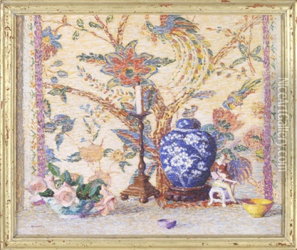 A Bit Of Old Tapestry Oil Painting - Lillian Burk Meeser