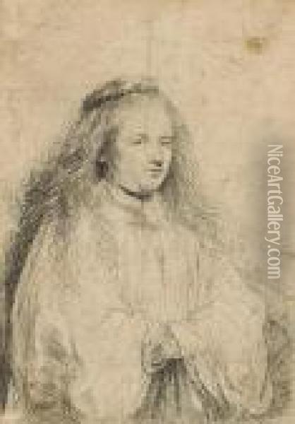 The Little Jewish Bride (saskia As Saintcatherine) Oil Painting - Rembrandt Van Rijn