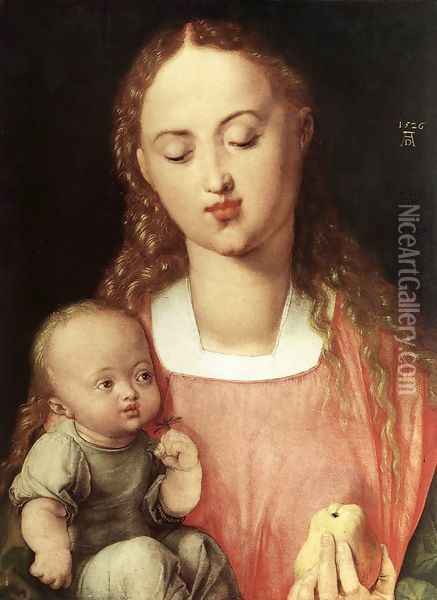 Madonna and Child with the Pear Oil Painting - Albrecht Durer