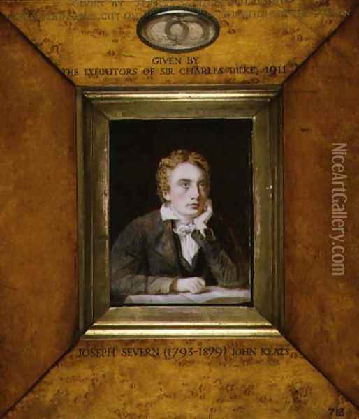 A portrait miniature of John Keats 1795-1821 c.1818 Oil Painting - Joseph Arthur Palliser Severn