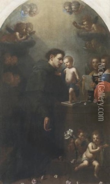 Sant'antonio Da Padova Oil Painting - Giovanni Martinelli