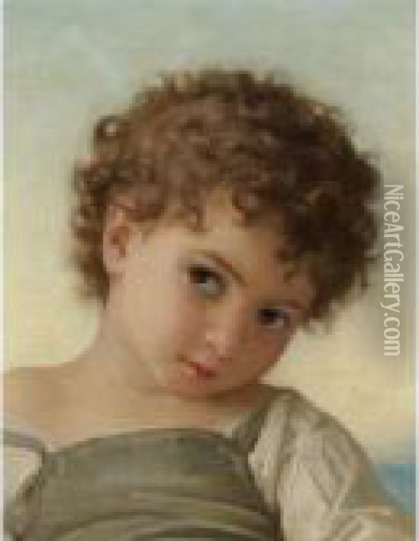Tete D'enfant Oil Painting - William-Adolphe Bouguereau