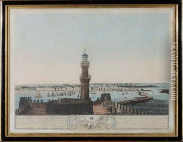 < Alexandrie > Eau Forte Aquarellee. 1804h : 54,5 L : 72 Cm. Edward Orne < View Of Alexandria >aquafortis Oil Painting - Edward Orme