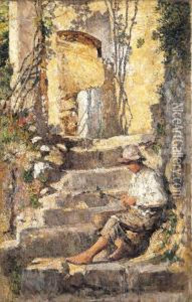 Capri (1921) Oil Painting - Alois Boudry