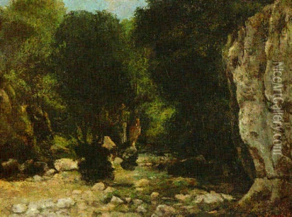 Les Puits Noir, La Vallee De La Breme Oil Painting - Gustave Courbet