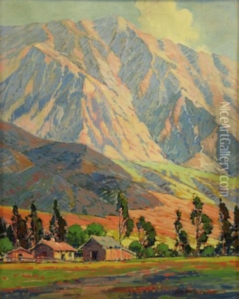 California Landscape With Mountains Oil Painting - George Wallace Olson
