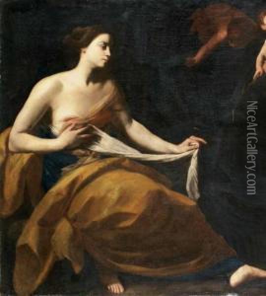 Sant'agata Visitata Dagli Angeli Oil Painting - Massimo Stanzione