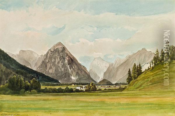 Ansicht Von Der Pertisau Oil Painting - Thomas Ender