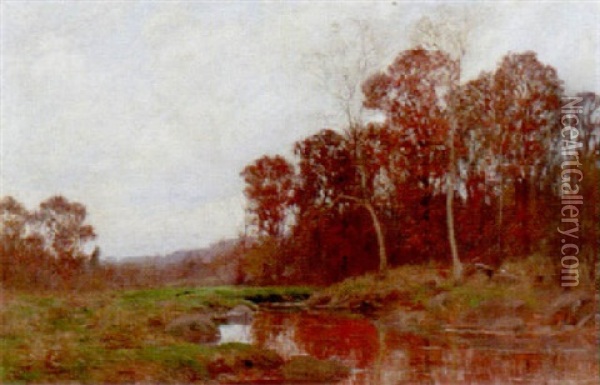 Fall Landscape Oil Painting - William Merritt Post