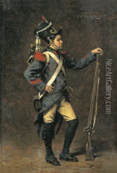 Le Brigadier Oil Painting - Gerard Jozef Portielje