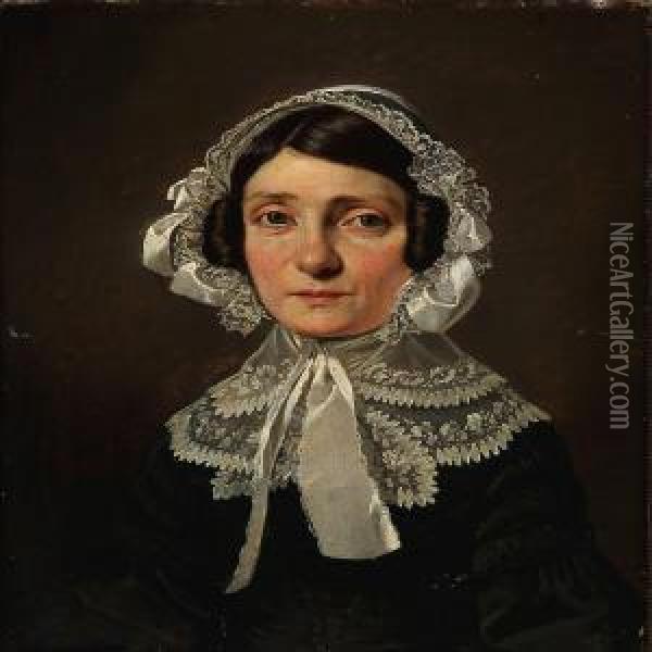 Portrait Of Mrs. Eckegreen Oil Painting - David Monies