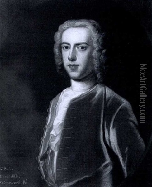 Portrait Of Sir Butler Cavendish Wentworth, Bt. Of          North Elmsal Oil Painting - Enoch Seeman
