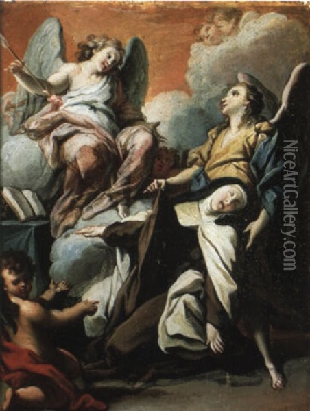 L'extase De Sainte Therese Oil Painting - Jacopo Amigoni