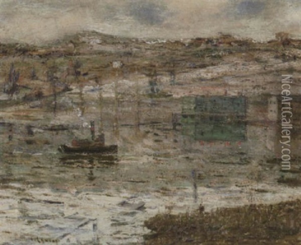 The Quiet River Oil Painting - Ernest Lawson