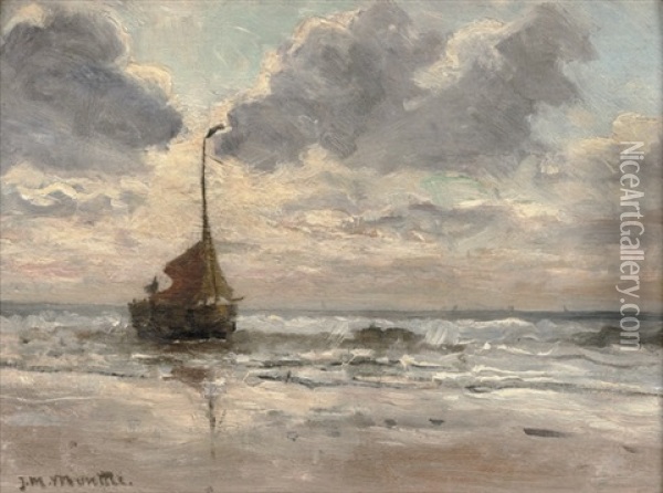 Bomschuit In The Surf Oil Painting - Gerhard Arij Ludwig Morgenstjerne Munthe