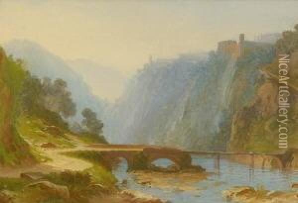 Blick Auf Tivoli - In Den Sabiner
 Bergen. Oil Painting - Carl Morgenstern