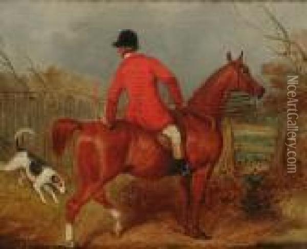 Huntsman And Hound Oil Painting - Charles Bilger Spalding