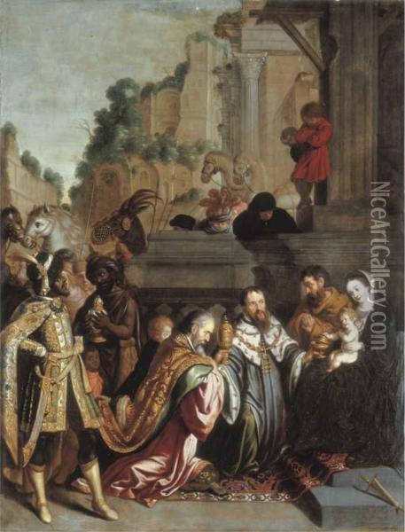 The Adoration Of The Magi Oil Painting - Pietro De Lignis