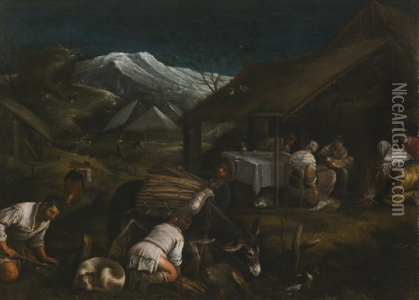 The Nativity Oil Painting - Jacopo dal Ponte Bassano