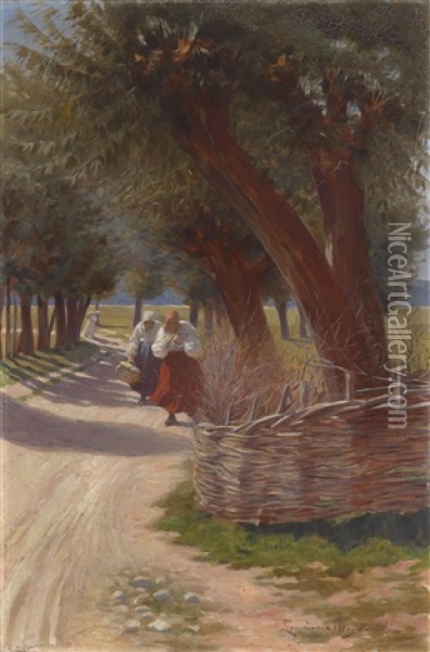 Am Heimweg Oil Painting - Leonard Stroynowski-Strezmi