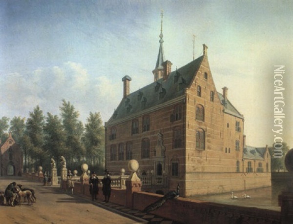 View Of The Huis Te Heemstede Oil Painting - Gerrit Adriaensz Berckheyde