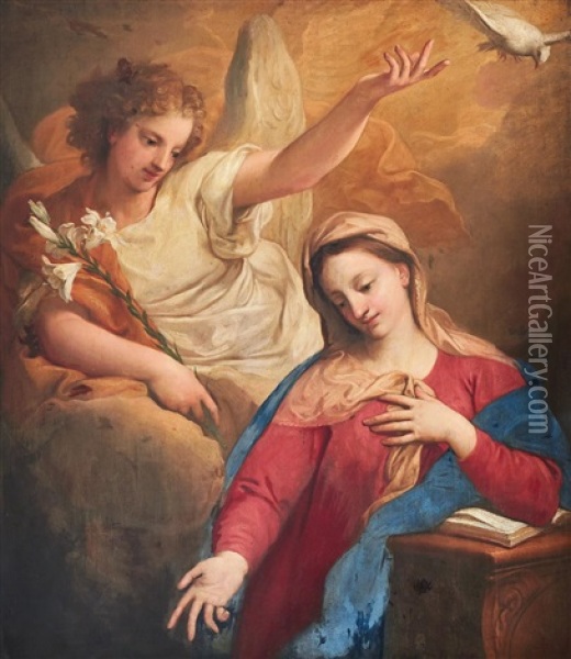 The Annunciation Oil Painting - Gregorio Lazzarini