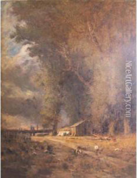 Along A Country Road Oil Painting - Harvey Otis Young