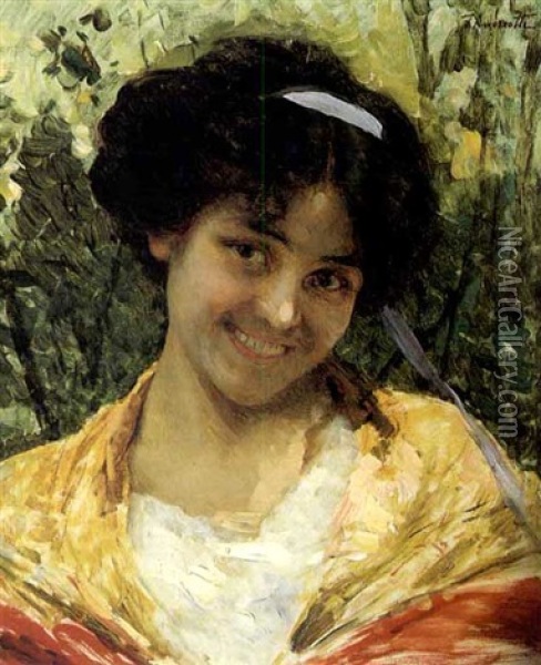 A Radiant Smile Oil Painting - Federico Andreotti