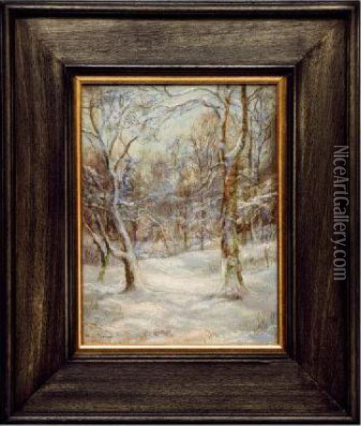 A Calm, 
Bright And Frosty Day After A Snowstorm Oil Painting - William Lakin Turner