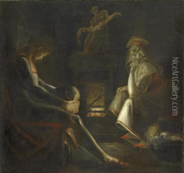 Schweigen (eine Mutter Mit Ihren Zwei Kindern) Oil Painting - Johann Henry Fuseli