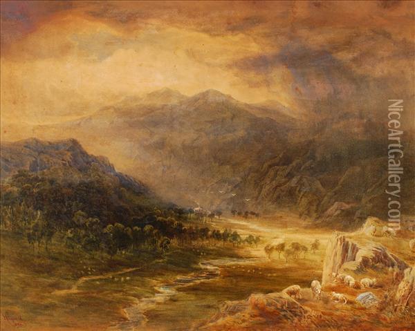Valleylandscape Oil Painting - G Hignett