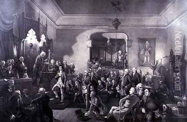 The Inauguration of Robert Burns (1759-96) as Poet Laureate at the Lodge, Canongate, Edinburgh, 1787, Oil Painting - Stewart Watson