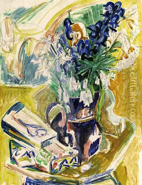 Stilleben mit Blumenvase Oil Painting - Ernst Ludwig Kirchner