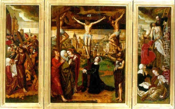 The Crucifixion Oil Painting - Ambrosius Benson