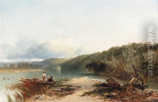 The Thames Below Clivedon Oil Painting - Edmund John Niemann