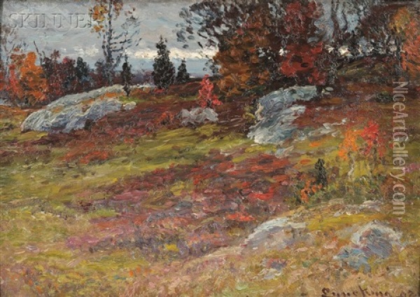 Cloudy Day, Autumn, Near Newburyport, No. 1 Oil Painting - John Joseph Enneking