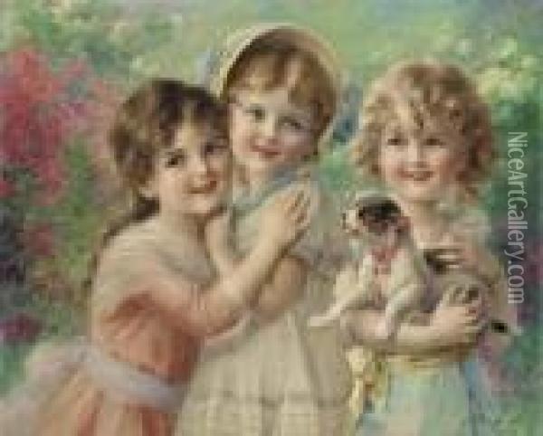 Best Of Friends Oil Painting - Emile Vernon