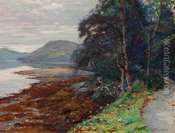 The Edge Of The Loch Oil Painting - Robert Mcgown Coventry