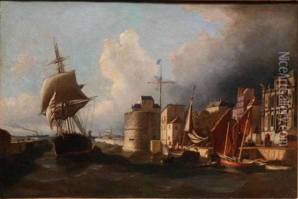 L'entree Du Port Du Havre Oil Painting - J. Drouin