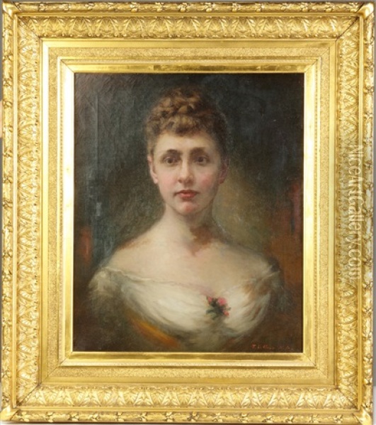 Portrait Of A Lady Oil Painting - Thomas Leclear