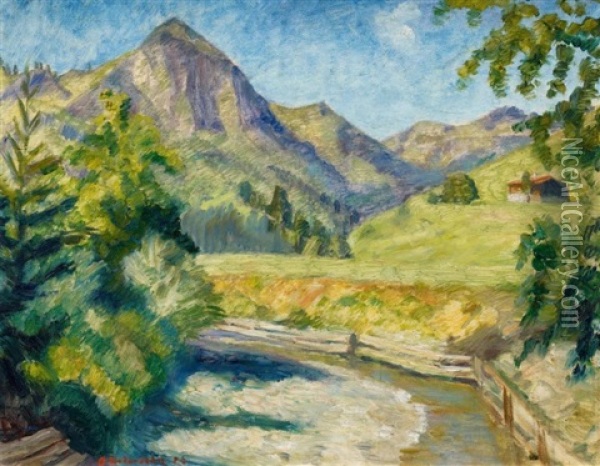 Berglandschaft Bei Unterjoch/allgau Oil Painting - Otto Modersohn