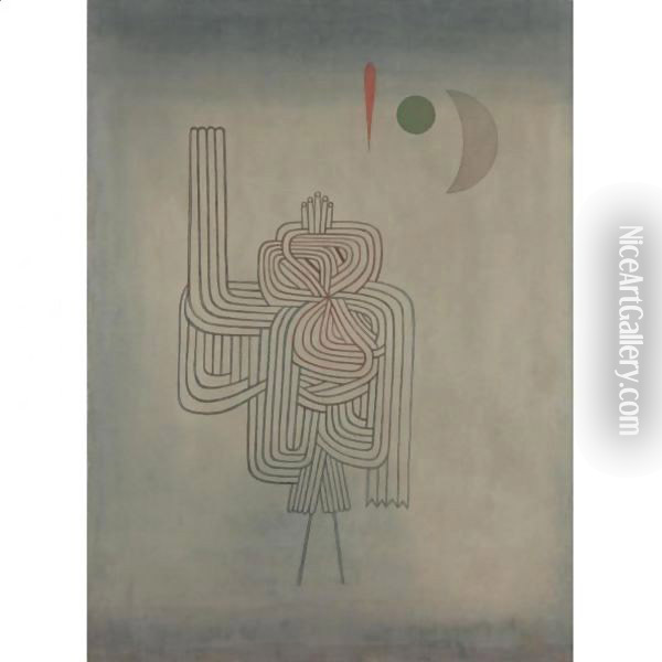 Gespenster A Abgang (Departure Of The Ghost) Oil Painting - Paul Klee