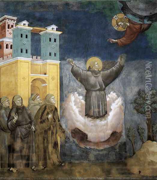 Legend of St Francis- 12. Ecstasy of St Francis 1297-1300 Oil Painting - Giotto Di Bondone