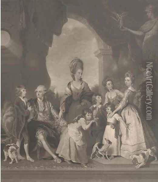 George Duke of Marlborough, and Family, by Charles Turner Oil Painting - Sir Joshua Reynolds
