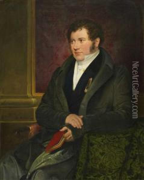 Portrat Des Bayerischeninnenministers Eduard Von Schenk Oil Painting - August Riedel