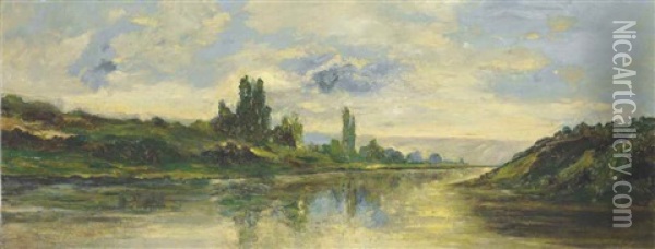 Les Bords De La Seine, Pres Des Andelys Oil Painting - Charles Francois Daubigny