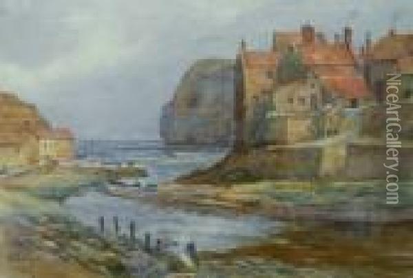 Staithes Watercolour Oil Painting - Victor Noble Rainbird