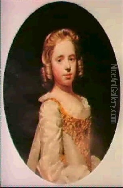 Portrait Of Willielma Maxwell Of Preston, Later Viscountess Glenorchy, When A Child Oil Painting - Allan Ramsay