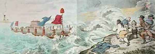 The Storm Rising or The Republican Flotilla in danger Oil Painting - James Gillray