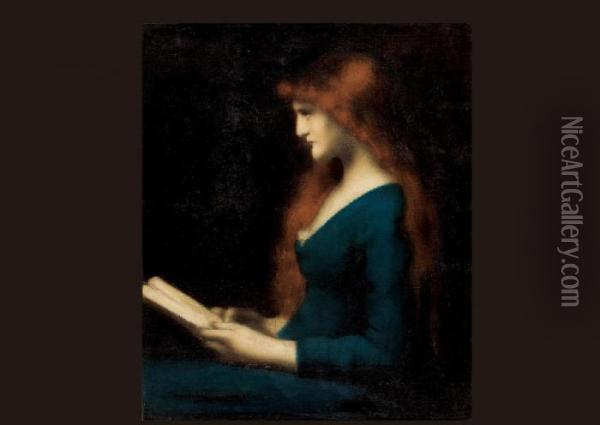 Profile Oil Painting - Jean-Jacques Henner